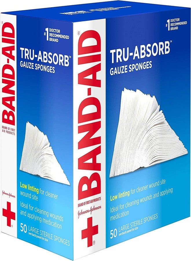 Johnson & Johnson BAND-AID® Brand TRU-ABSORB™ Gauze Sponges 4X4IN, 50 Count - Image 2